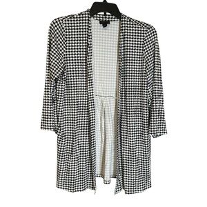 J.Jill Wearever Collection Houndstooth Open Front‎ Cardigan Petite Small Stretch
